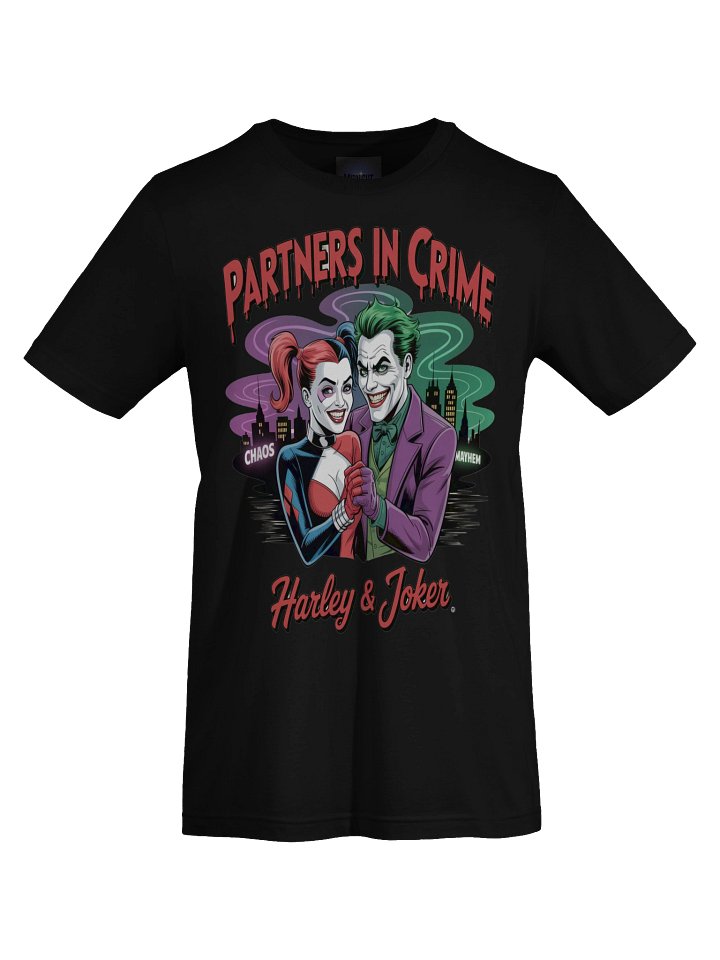 Partners in Crime: Harley Quinn and Joker's Chaos Mayhem Graphic Tee product image (1)