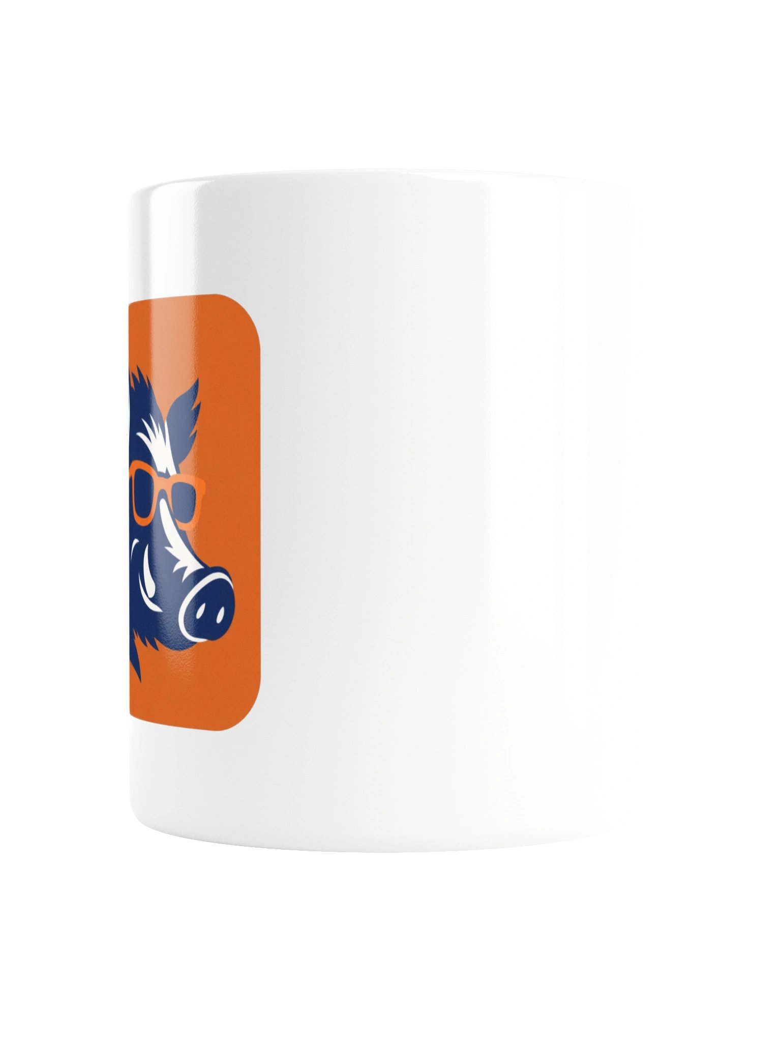 Curious Hog Orange Badge White Mug product image (2)