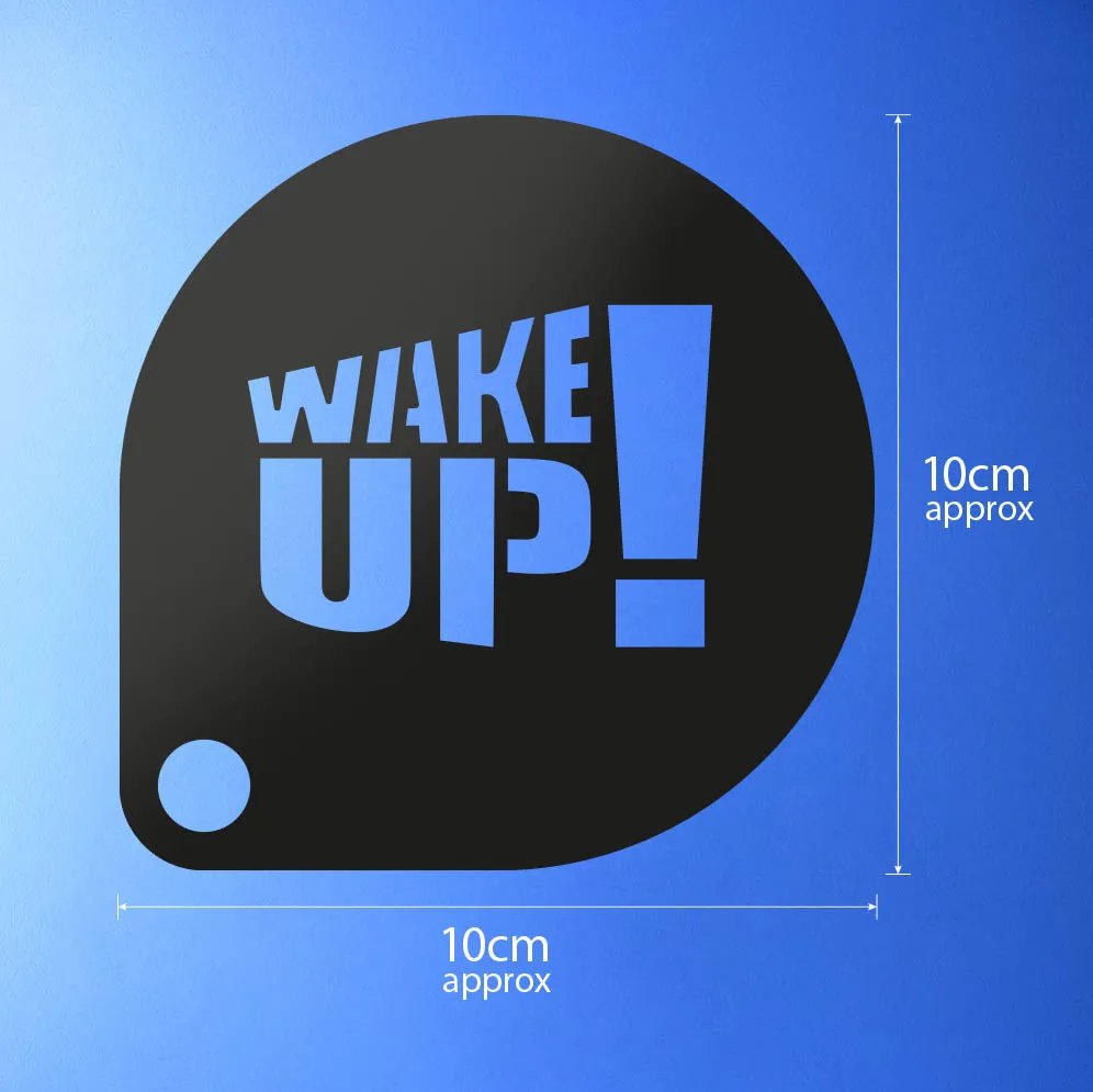‘WAKE UP!’ coffee stencil product image (2)