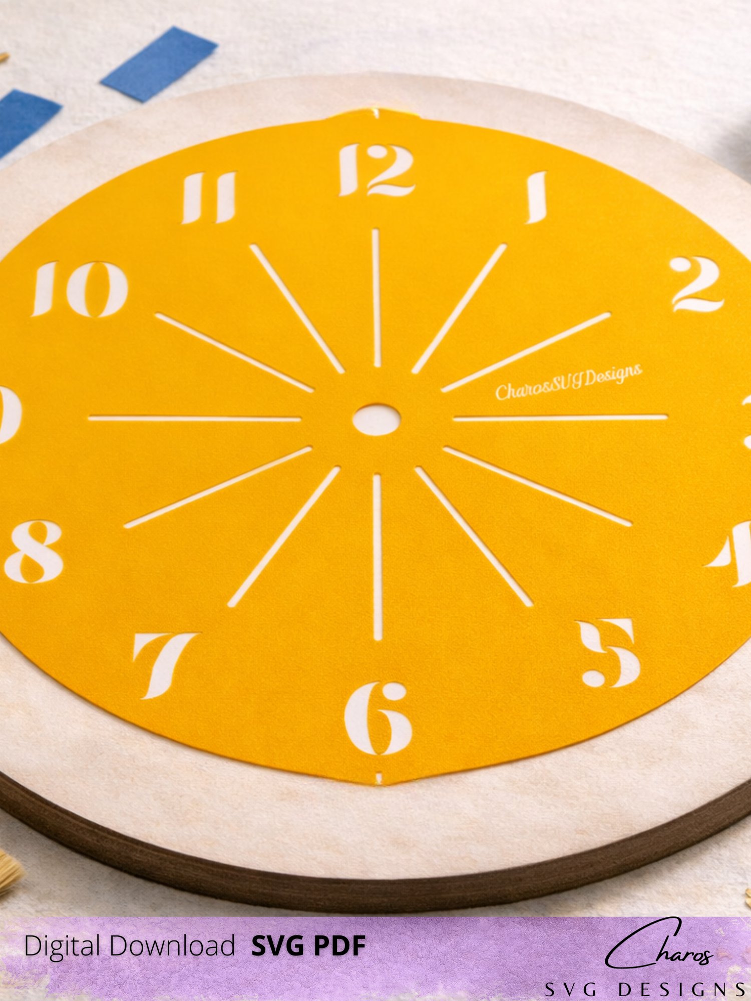 Resin/DIY Clock Stencil SVG Bundle – 4 Clock Face Templates (Digital Download) product image (4)