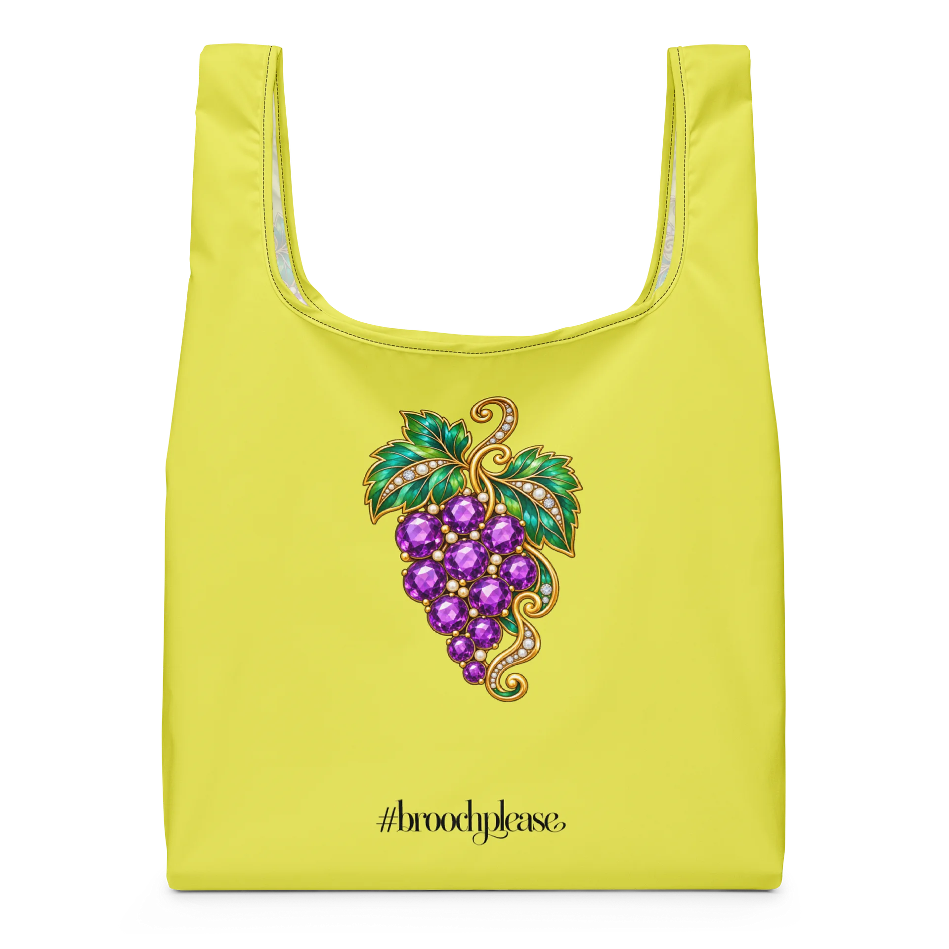 Golden Grape Brooch Design Shopping Tote product image (3)
