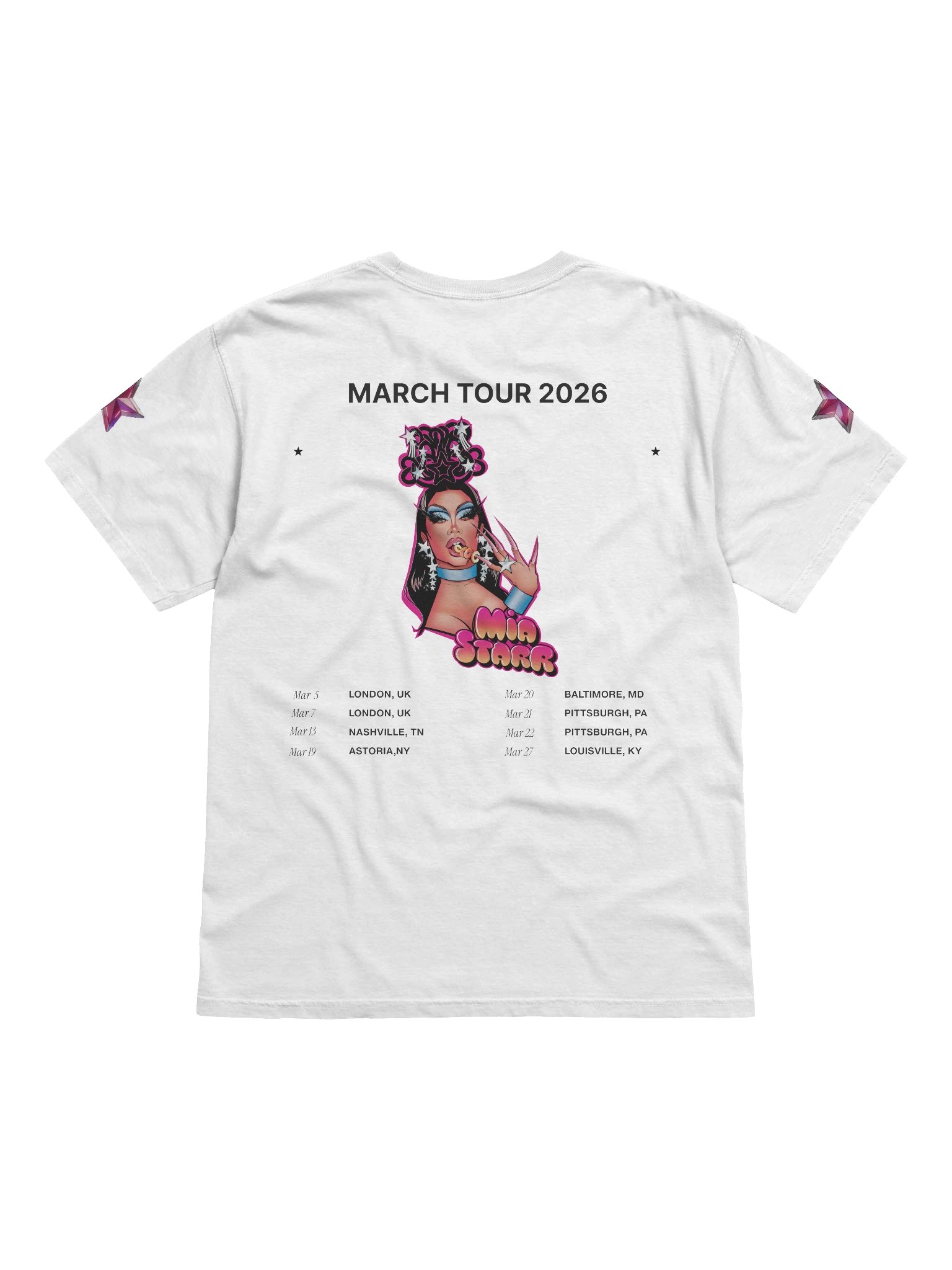 Mia Starr March '26 Tour Shirt (white) product image (2)