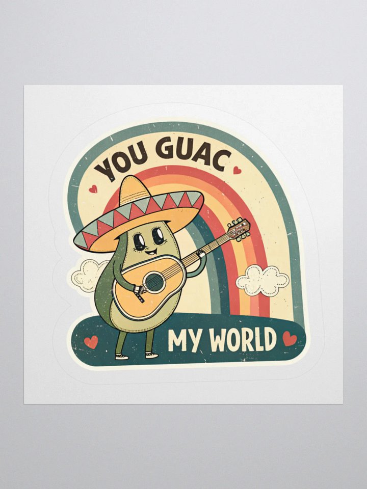 Guac My World Avocado Kiss Cut Sticker product image (1)