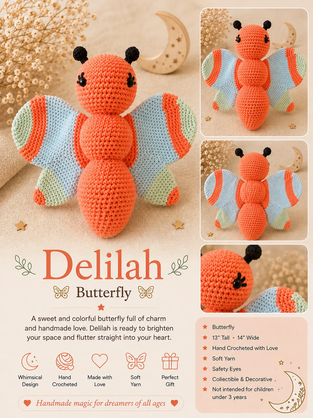 🦋 Delilah — Handmade Crochet Butterfly product image (1)