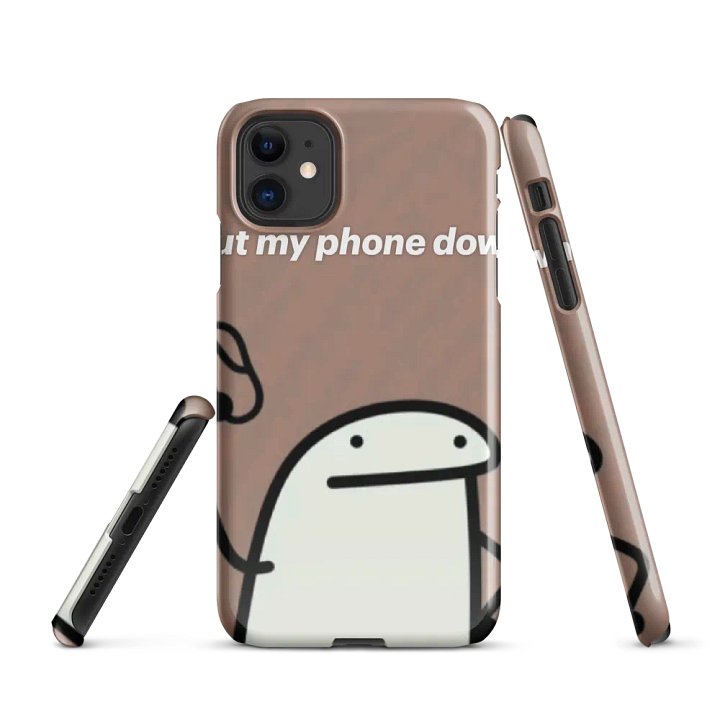 Minimalist Cartoon 'Put My Phone Down' Snap Case product image (1)
