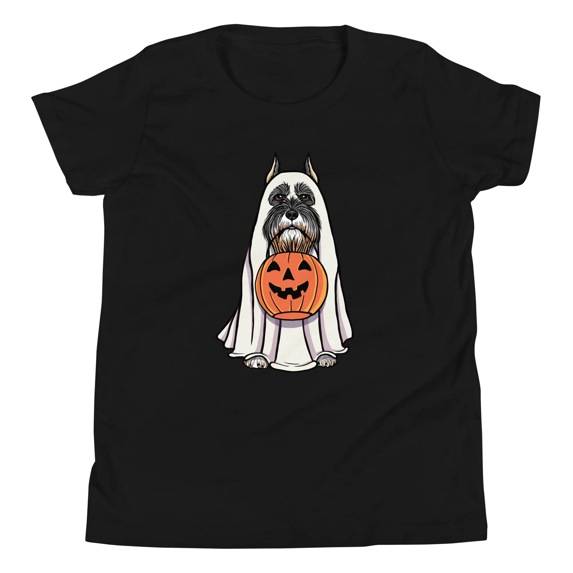 Halloween Miniature Schnauzer(Salt & Pepper, Cropped Ears) Youth T-Shirt product image (5)