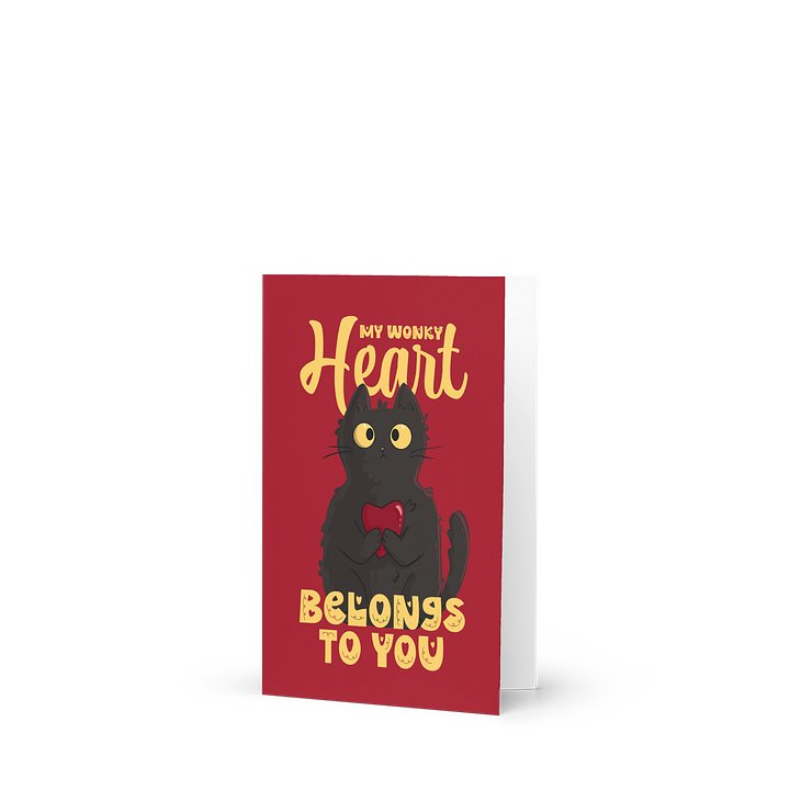 Wonky Heart Romantic Cat Card product image (2)