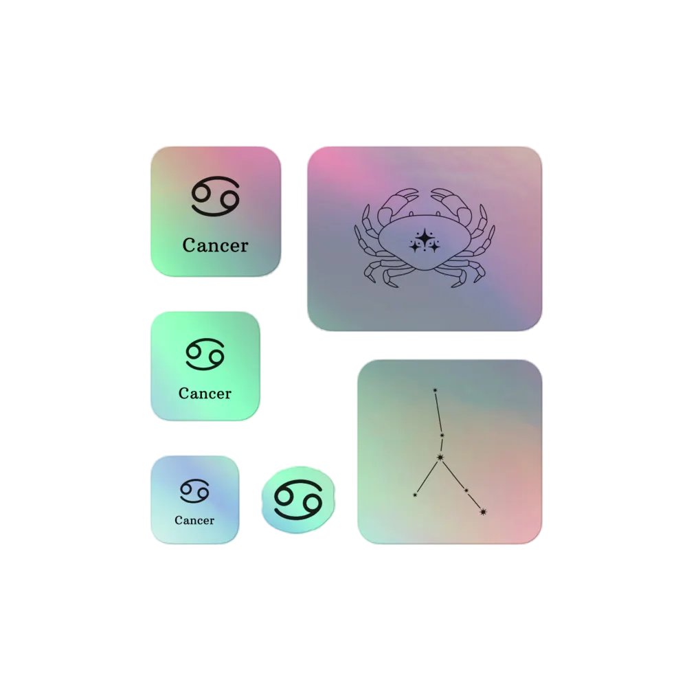 Zodiac Cancer - Holographic Sticker Set product image (1)