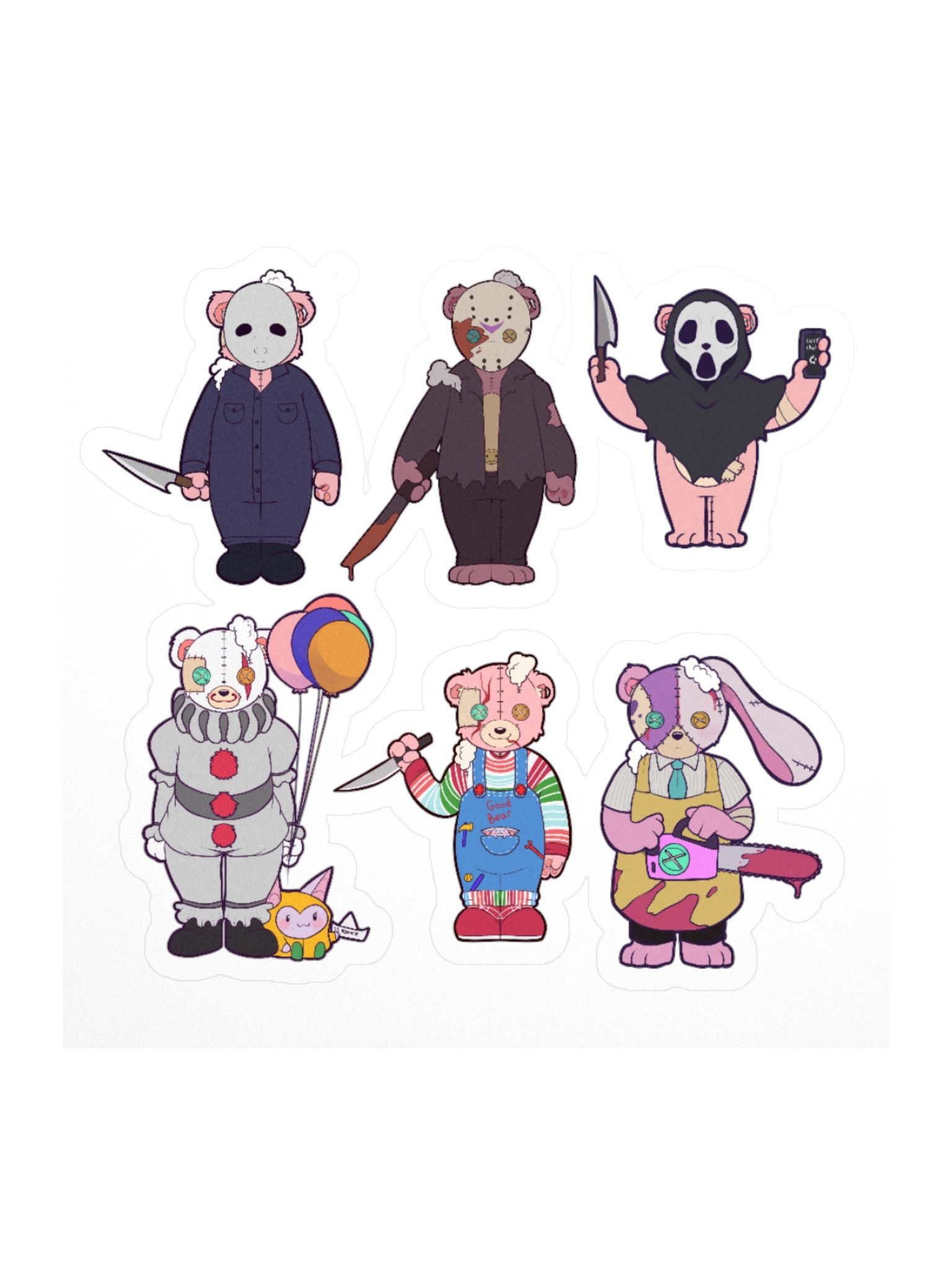 Anxiety Bear Scare Bear Stickers Halloween 2026 pt 5 product image (3)