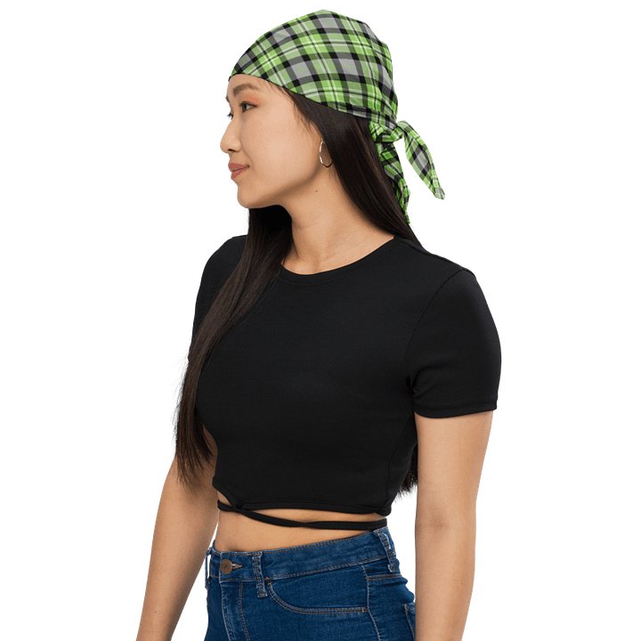 Light Green and Gray Plaid Bandana product image (1)