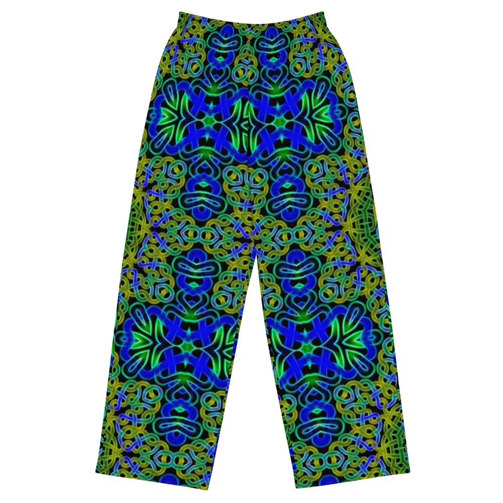 Blue Green Celtic Kaleidoscope Wideleg Pants product image (2)