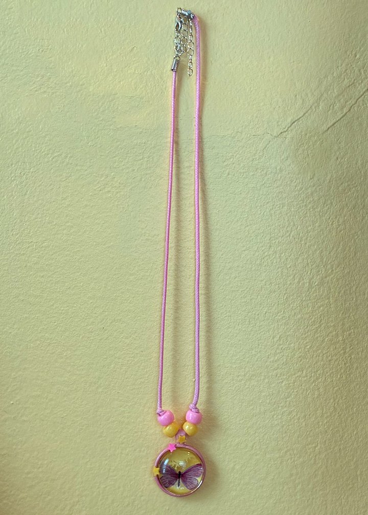 Pink Butterfly Necklace product image (2)