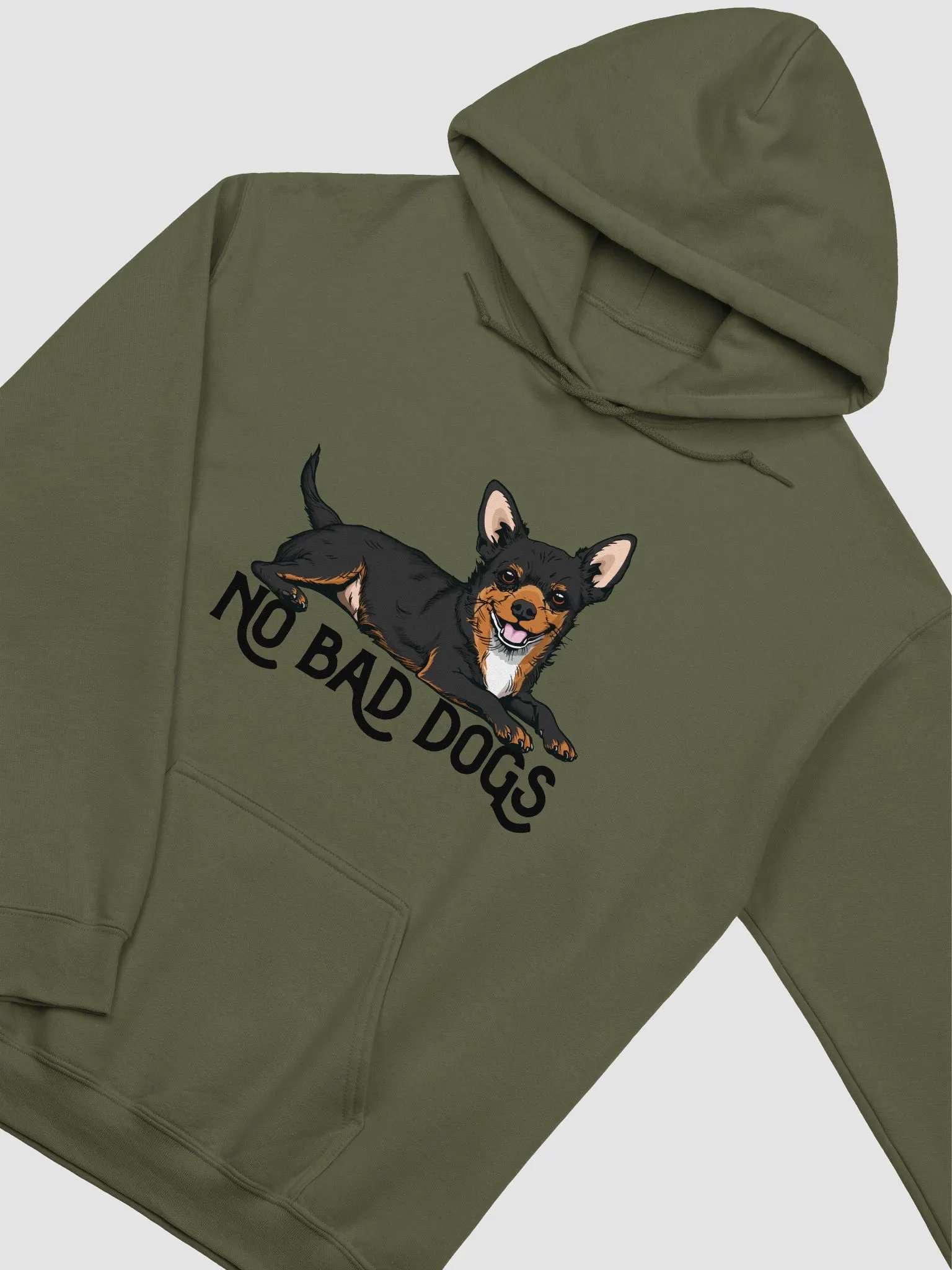 No Bad Dogs Hooded Sweatshirt of a Chihuahua(Tricolor) | Funny Hoodie for Chihuahua Paw-rents product image (5)