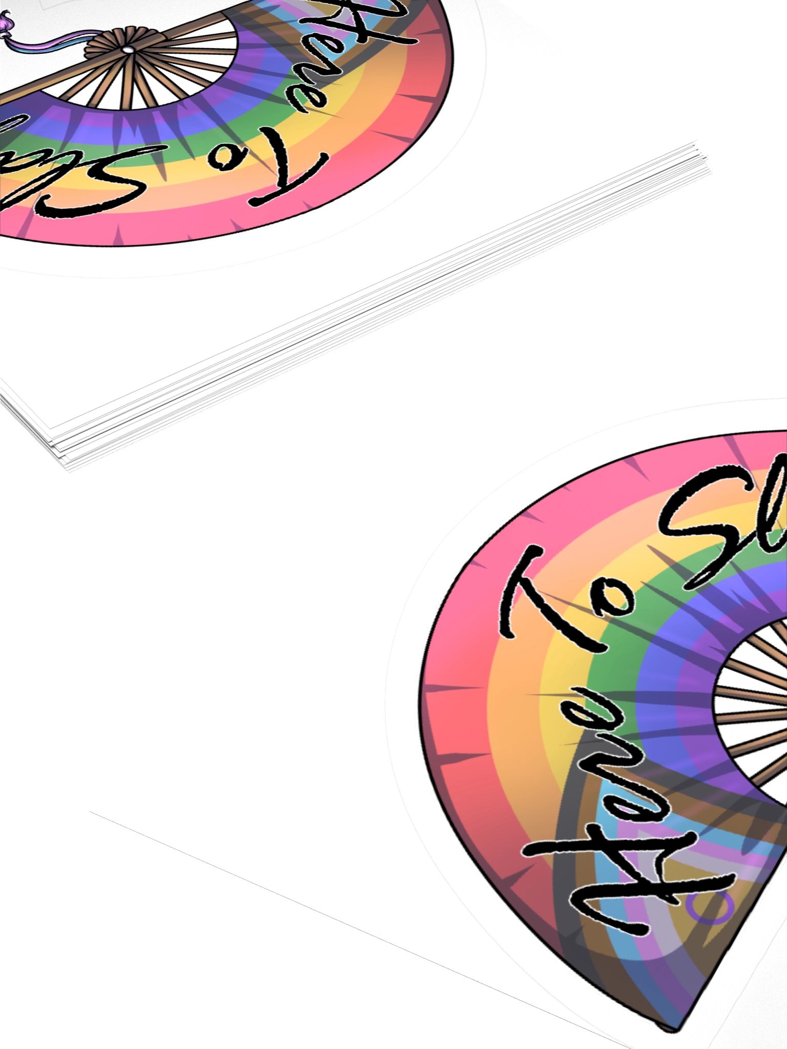 Here to Slay Rainbow fan 2SLGBTQIA+ Pride sticker product image (10)