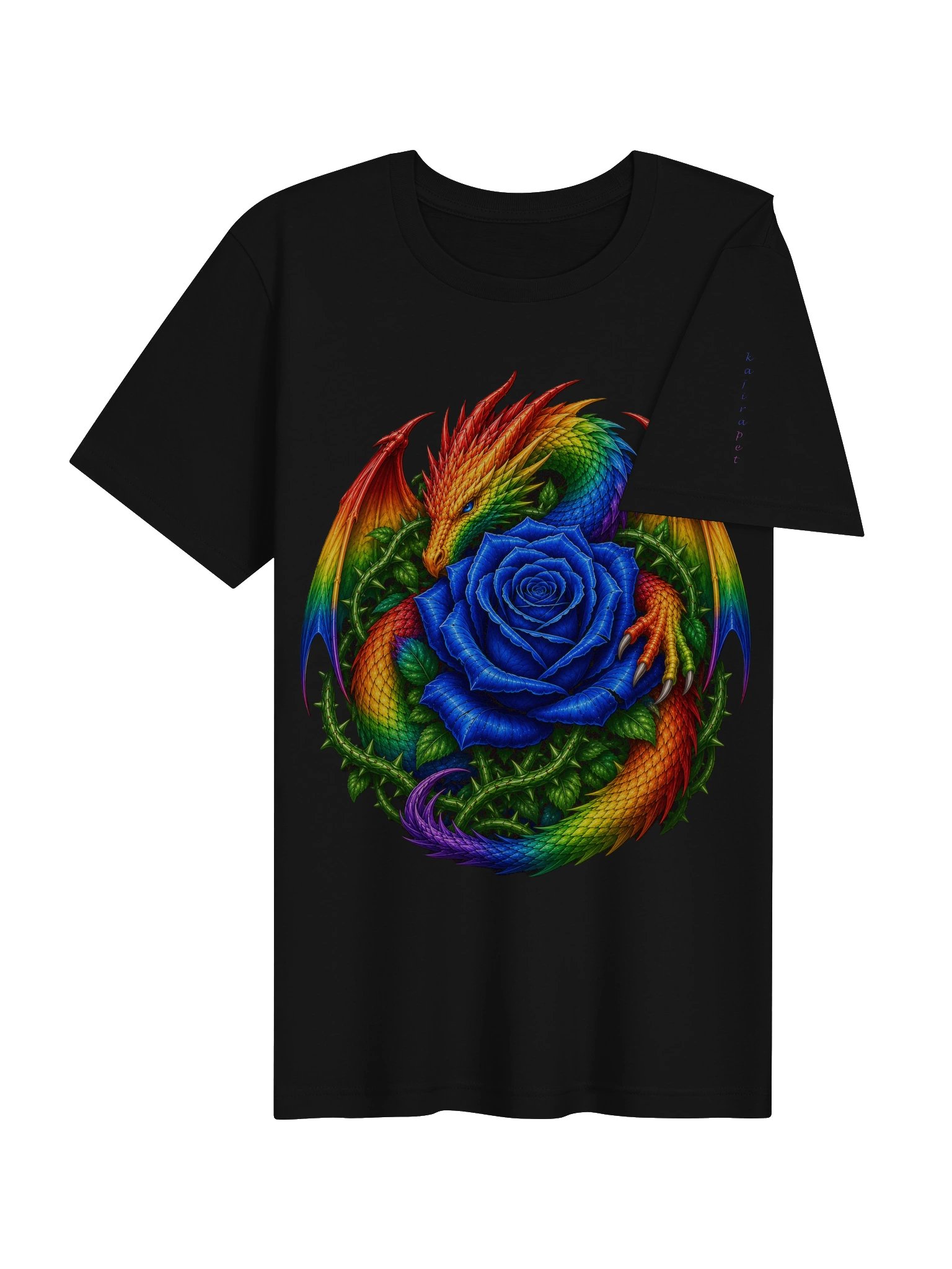 Rainbow Dragon Blue Rose Tee product image (37)