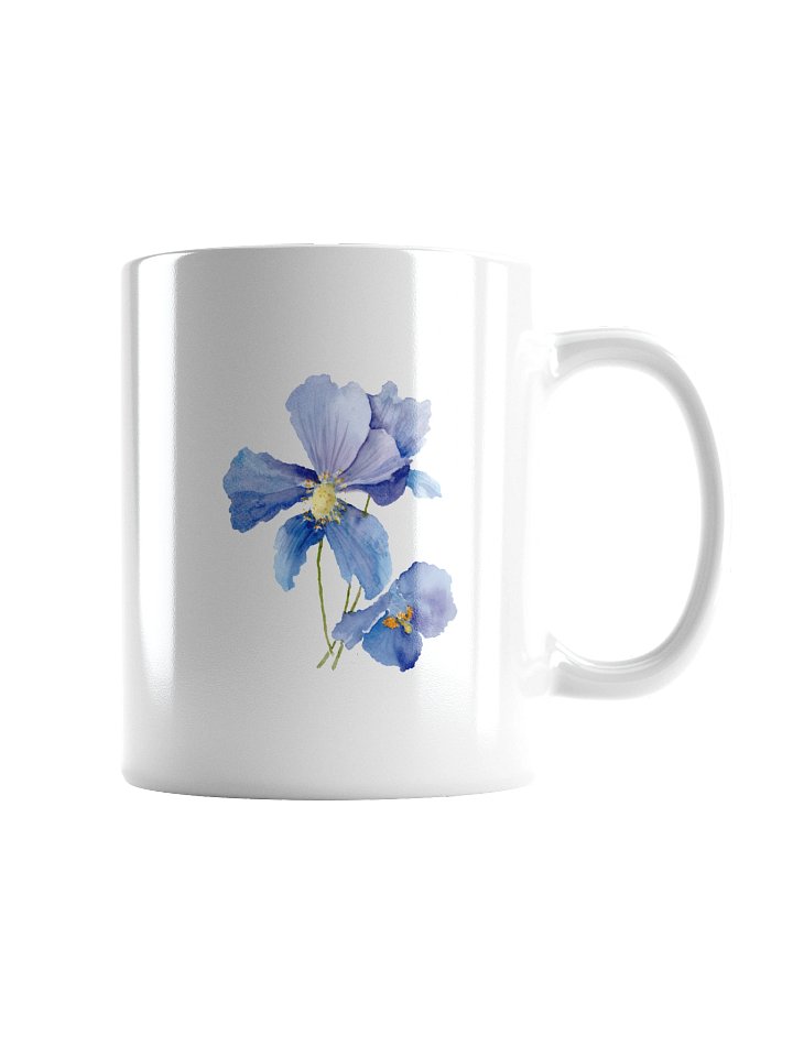 Floral Blue Harmony White Glossy Mug product image (2)