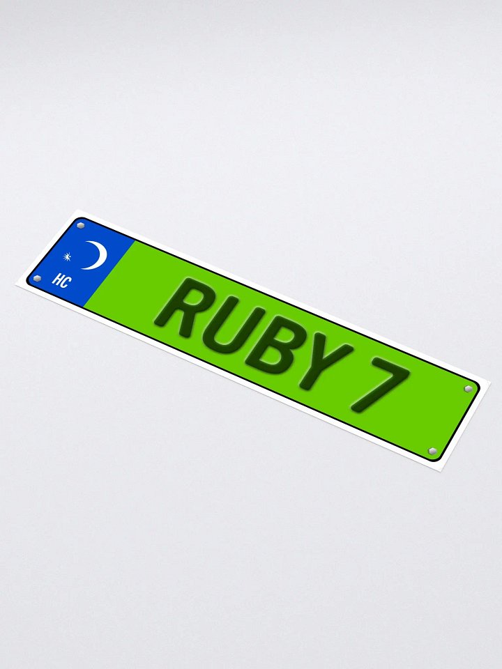 Ruby 7 License Plate Sticker product image (1)