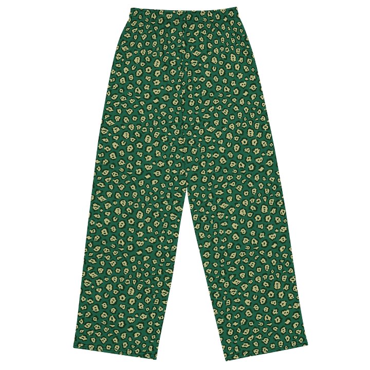 Green Mini Leopard Pattern Wide-Leg Pants product image (2)