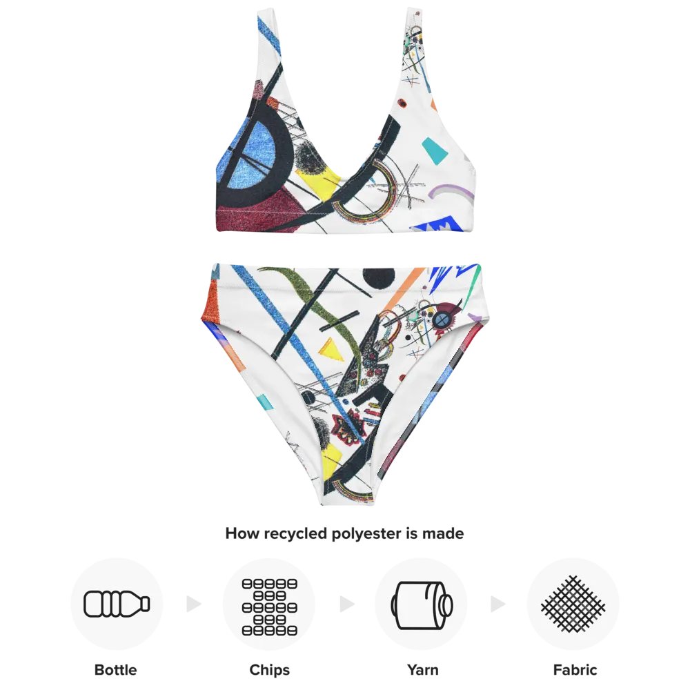 Abstract Lithographic Pattern Design High Waisted Bikini - V2 product image (3)