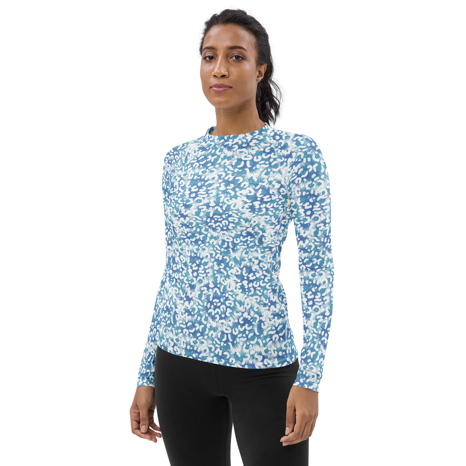 Modern Animal Print Women's Rash Guard with Tie Dye Fashion product image (3)