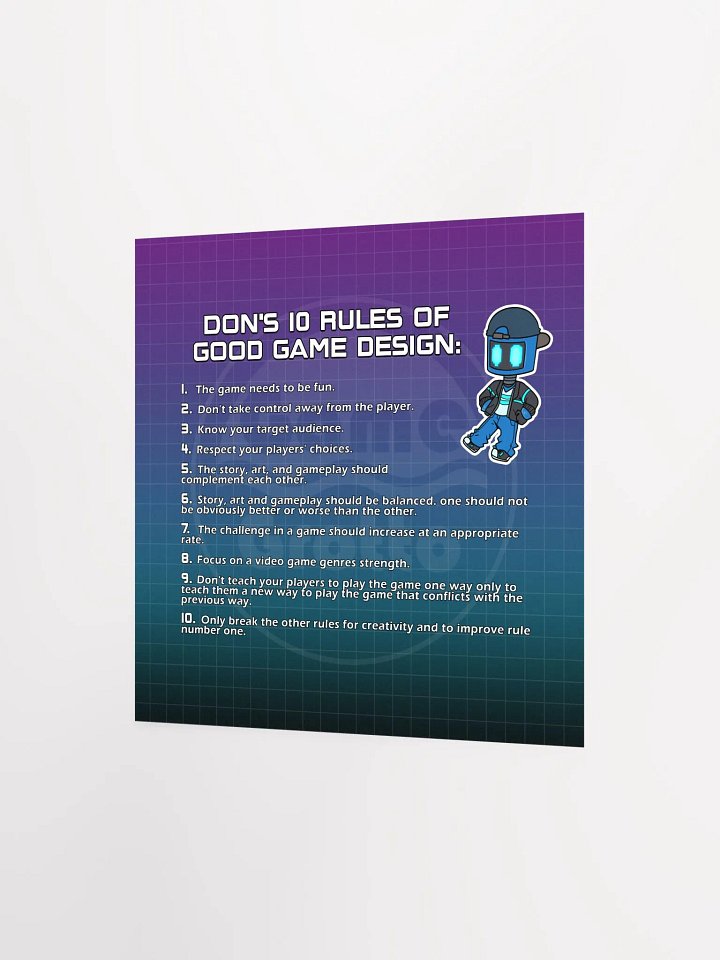 Don's 10 Rules of Good Game Design Poster product image (2)