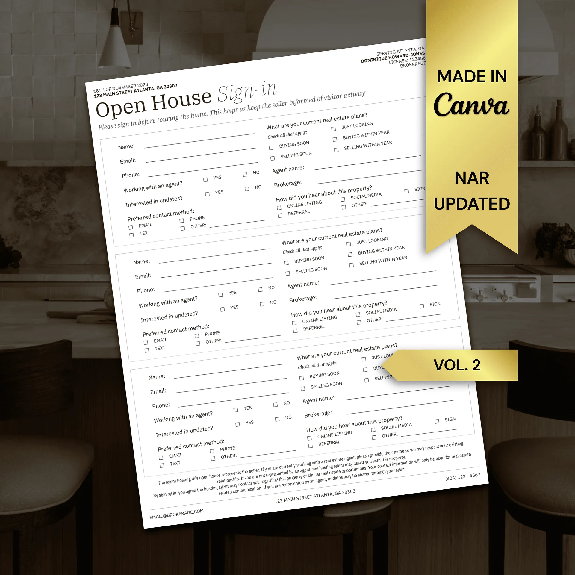 Real Estate Open House Sign-In Vol. 2 product image (1)