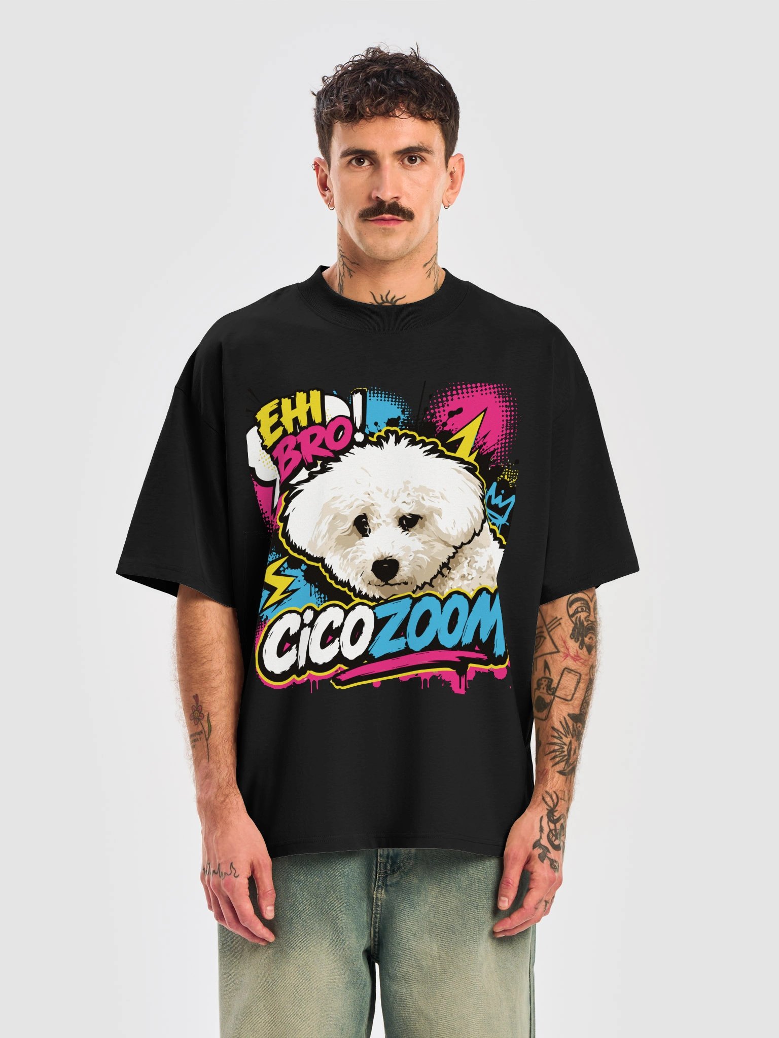 T-Shirt Oversized Cicozoom "Ehi Bro!" – 100% Cotone Biologico Premium product image (21)