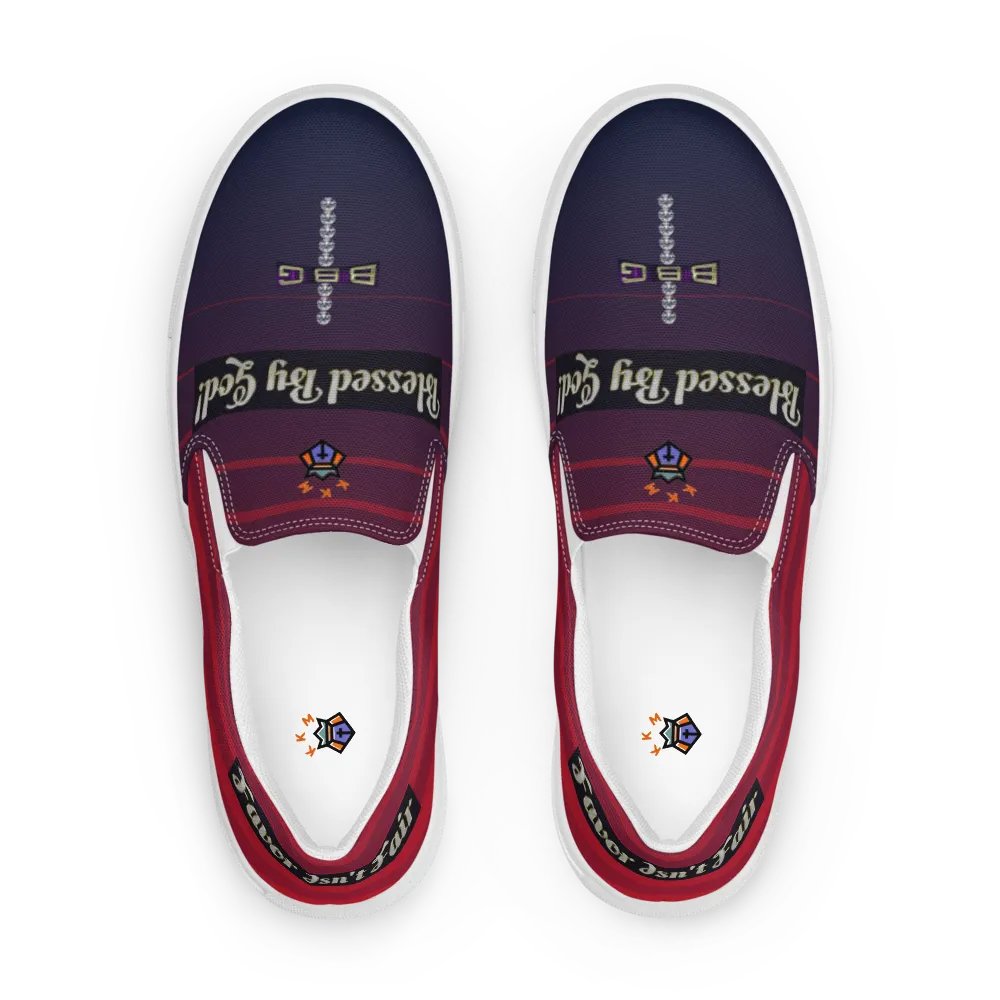 BBG Diamond Cross Purple and Burgundy Gradient Men's Slip Ons product image (8)