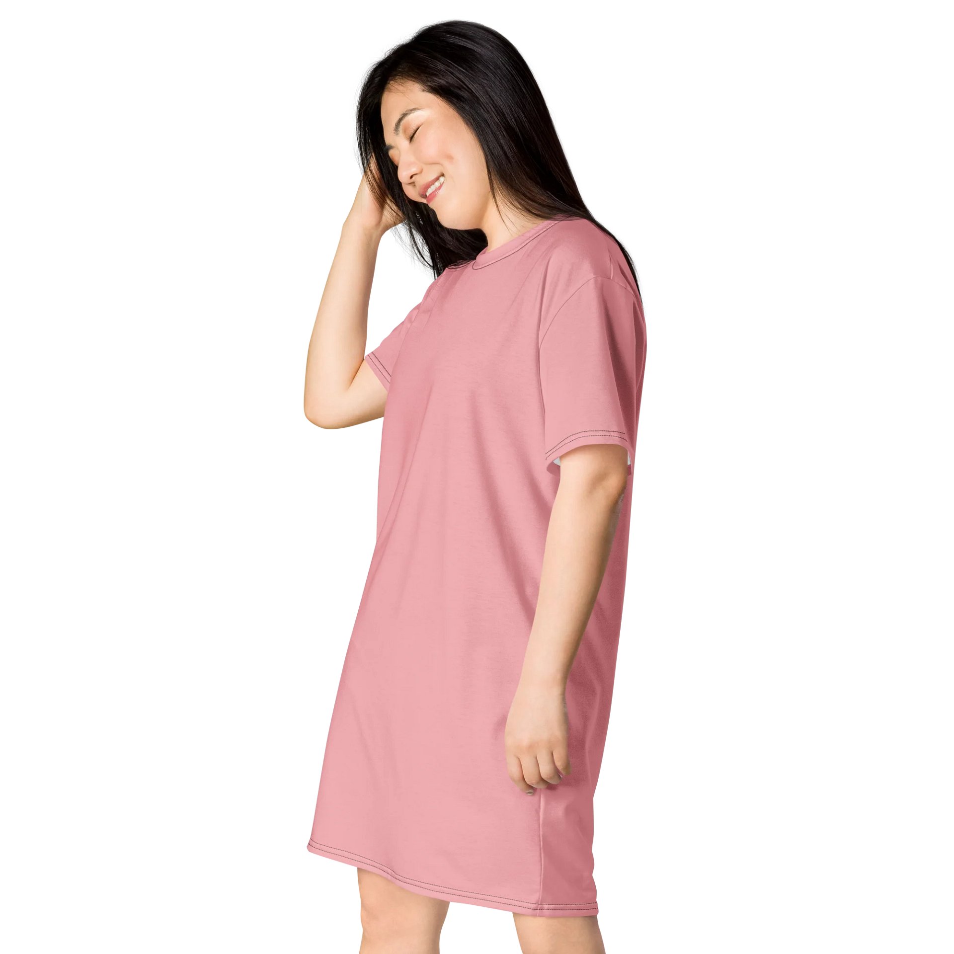 Light Pink Oversized T-Shirt Dress | Stretchy Fabric | Casual or Formal Style | Sizes 2XS-6XL | Exclusive Design product image (3)