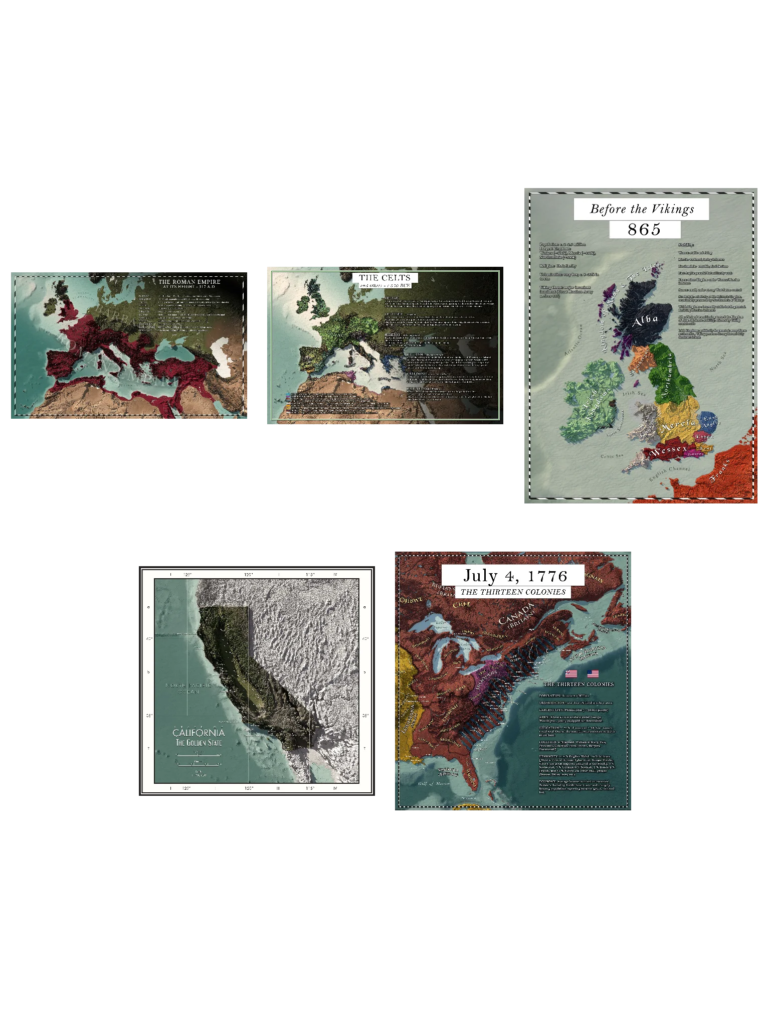 Digital History Map Bundle: 3 + 2 Free product image (1)