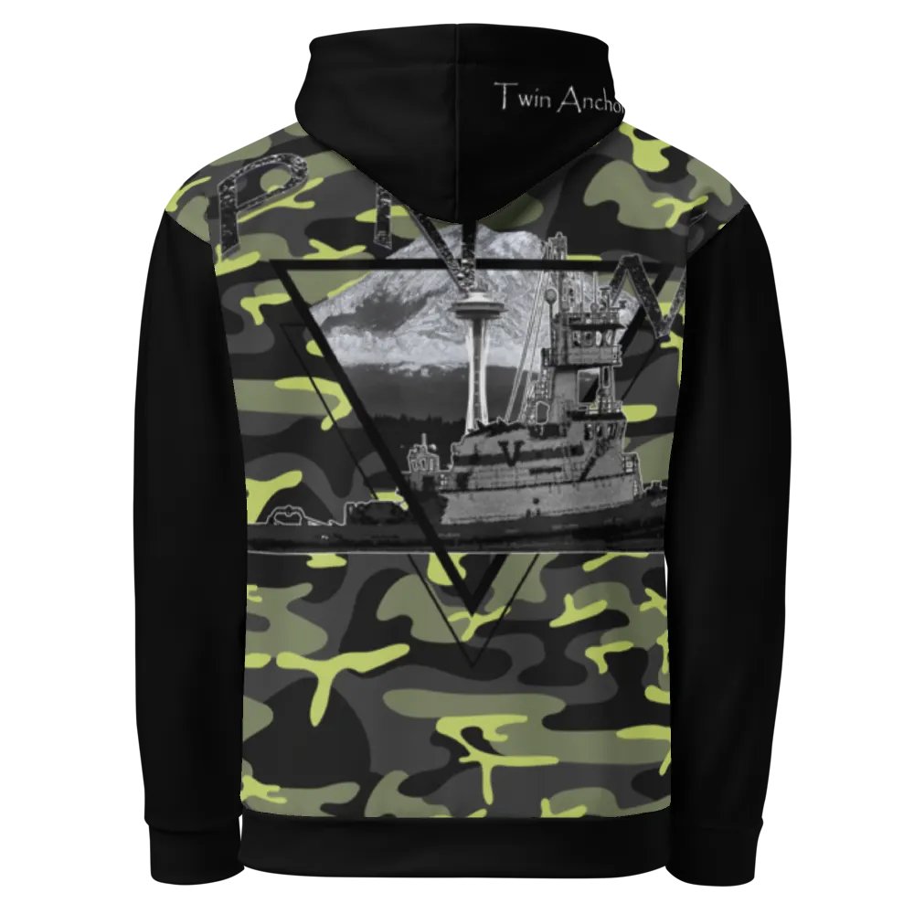PNW T - Mt. Rainer & Tug Hudson (Black & Green) – Performance Marine Wear | Twin Anchor Apparel North Current Line product image (7)