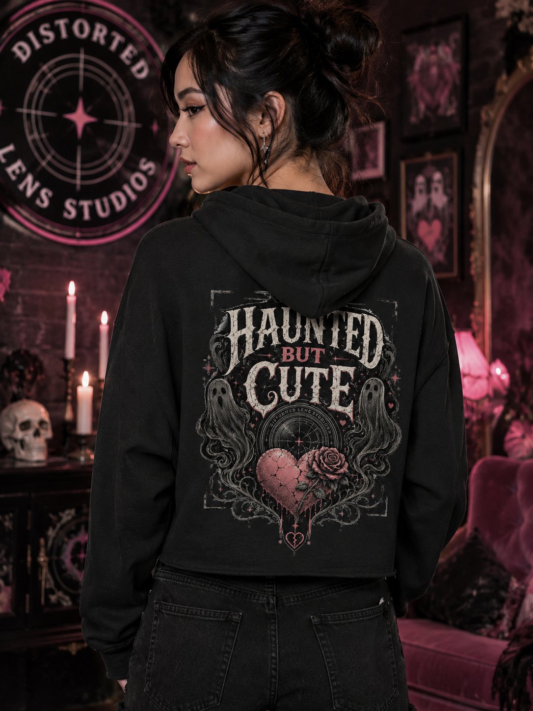 Haunted but Cute Cropped Hoodie product image (1)