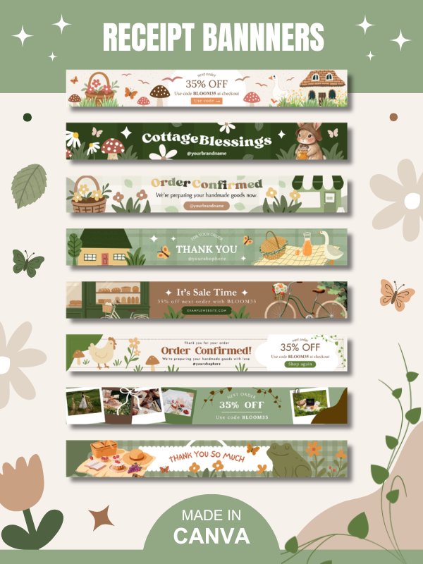 Cottagecore MRR/PLR Etsy Order Receipt Banner product image (1)