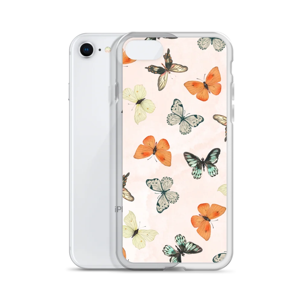 Peach Butterfly Scatter Clear iPhone® Case product image (55)