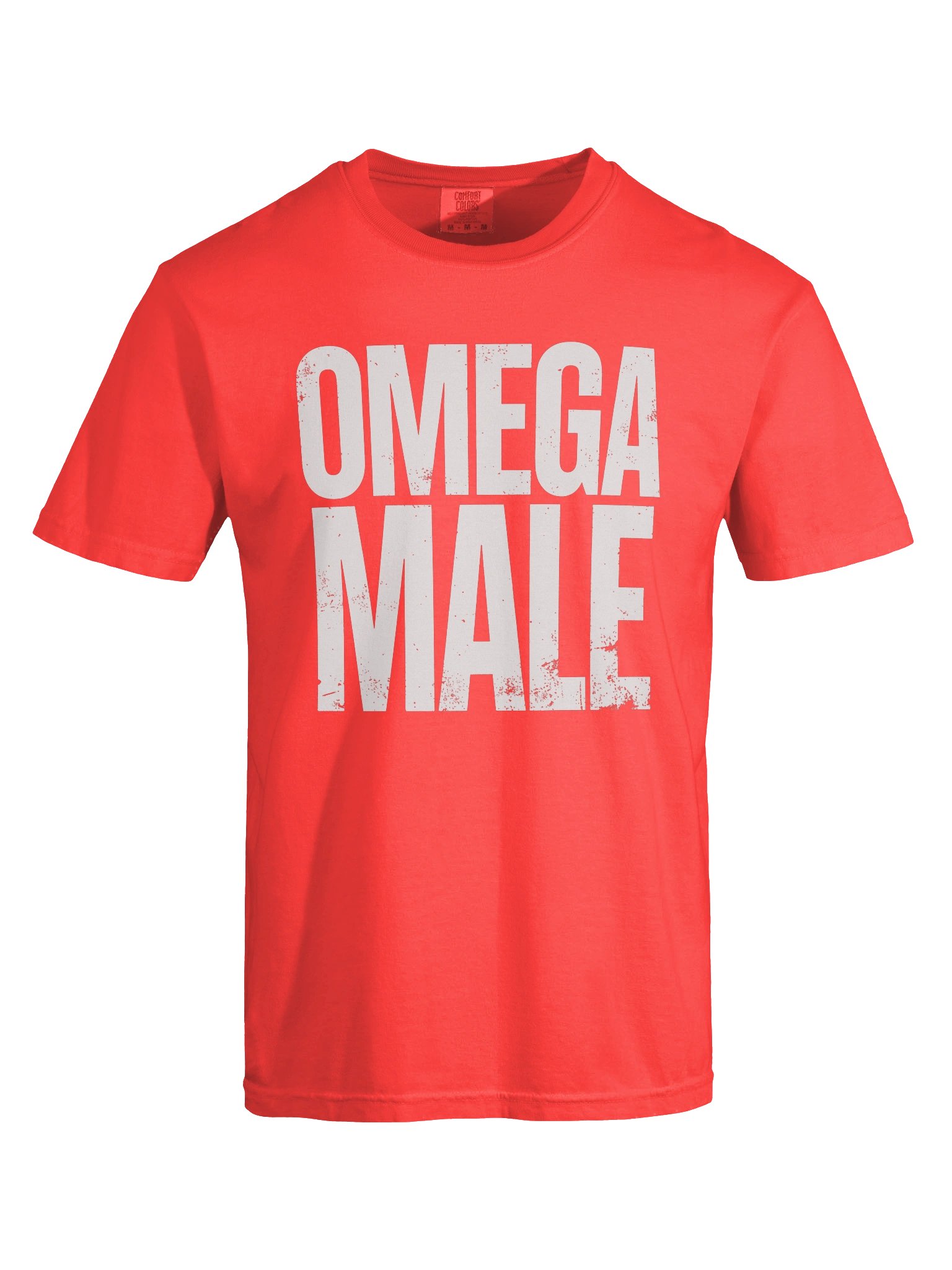 OMEGA MALE in White Grungy Letters T-Shirt product image (5)