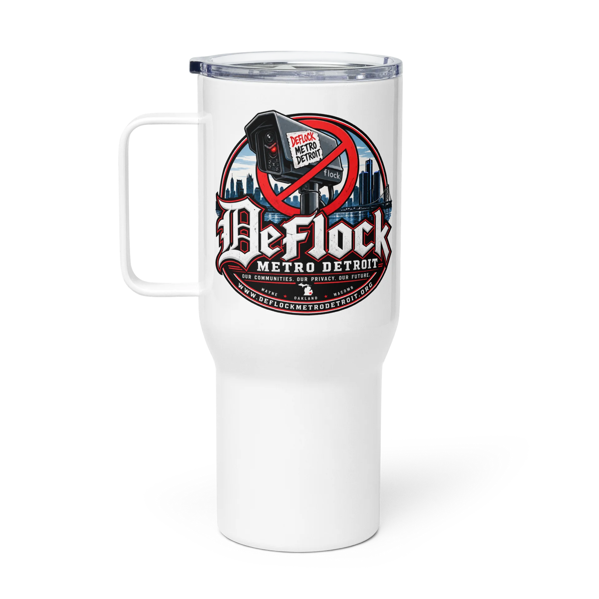 DeFlock Metro Detroit Logo Travel Mug With Handle product image (1)