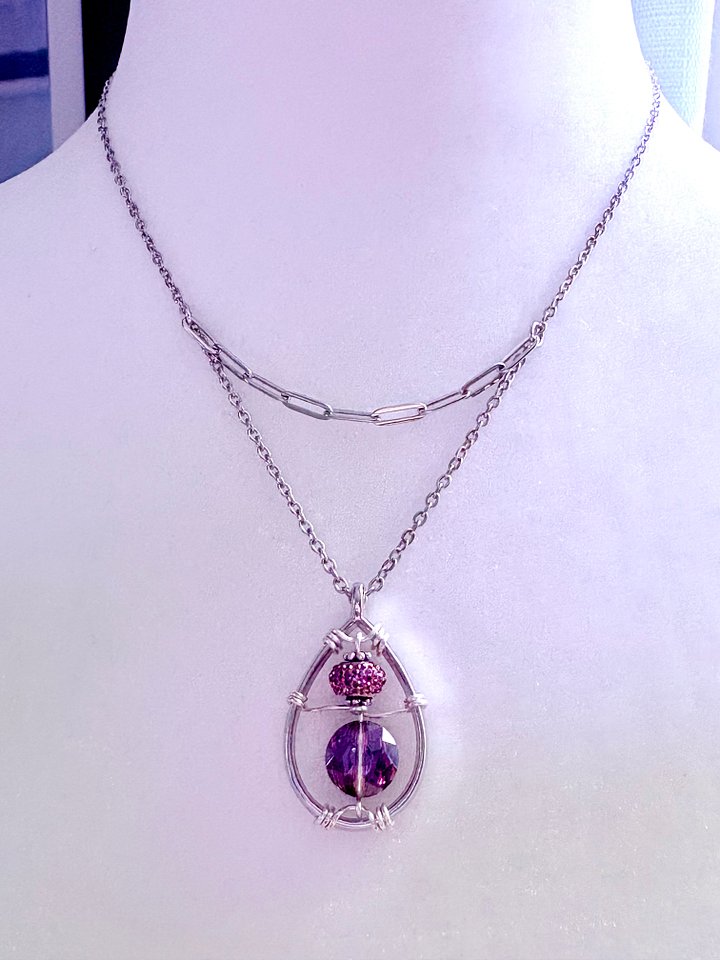 MFD-00251 | Enchanted Siren’s Amethyst-Esque Pendant Necklace – February Birthstone Inspired | Handmade Jewelry by Monique Faella Designs™ product image (1)