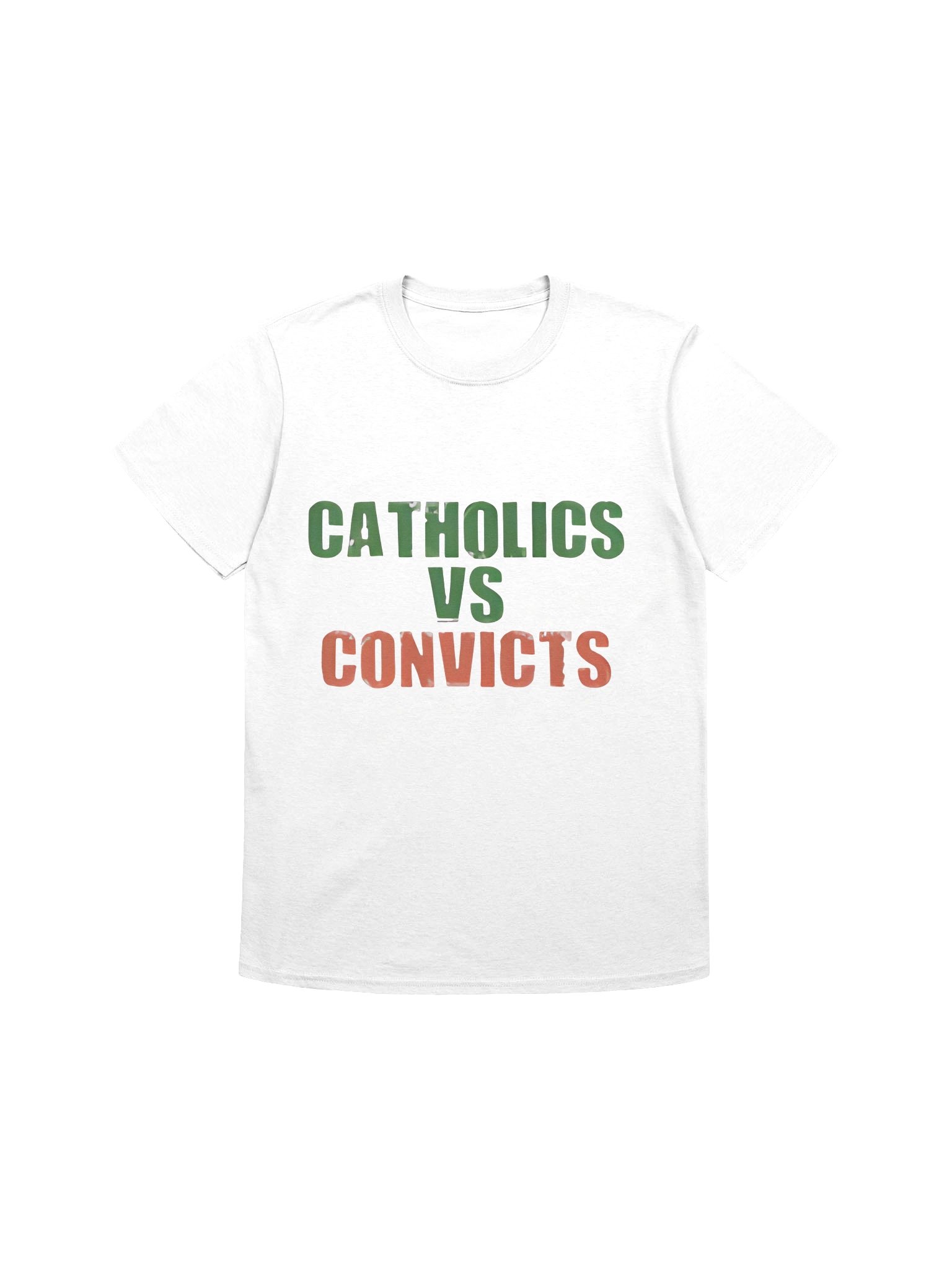 Catholics vs Convicts T-Shirt — Retro Rivalry Faith & Football Tee product image (1)