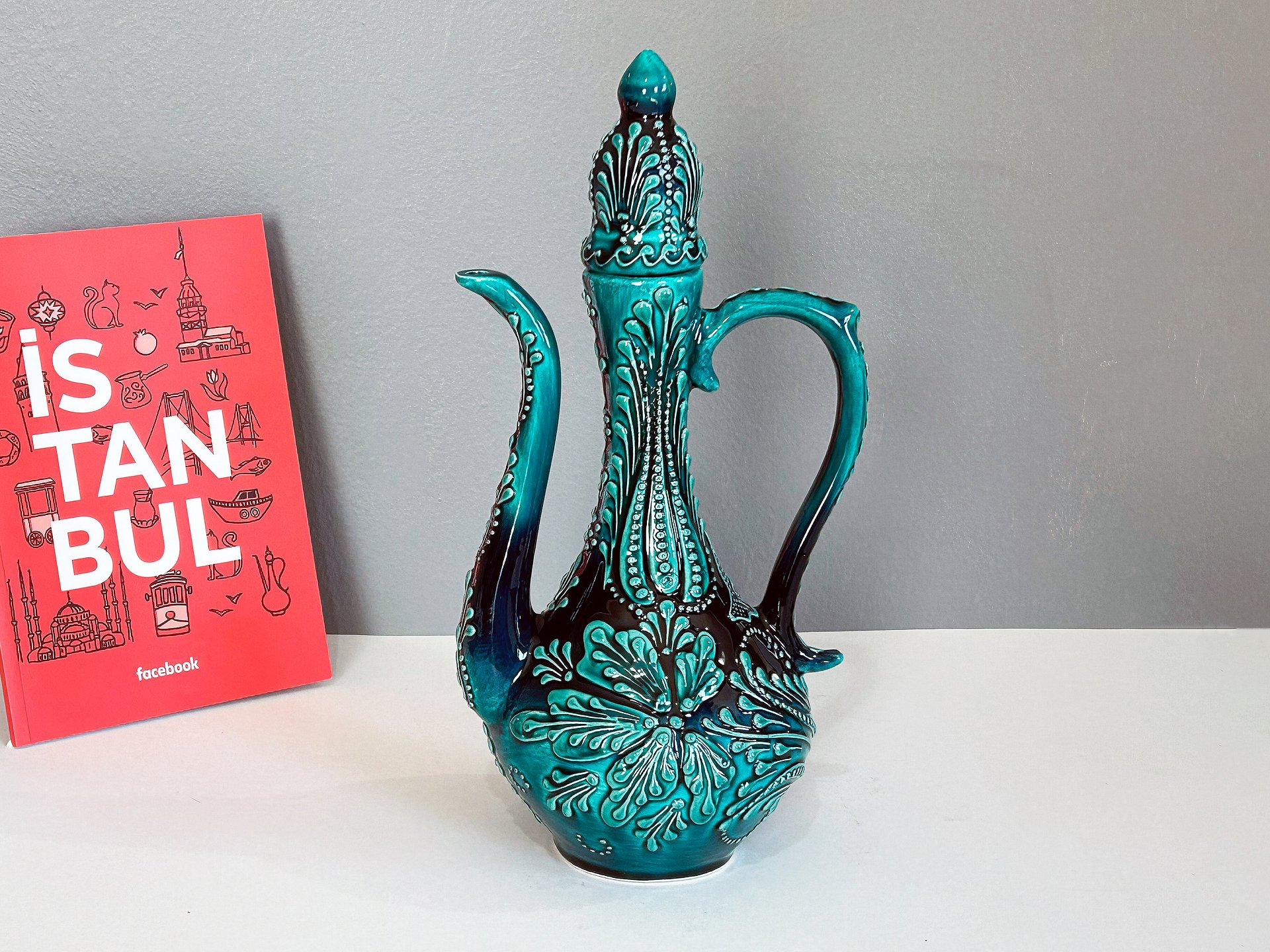 Ceramic wine jug (decor), Arabic style decor — handmade pottery, handmade ceramic product image (4)