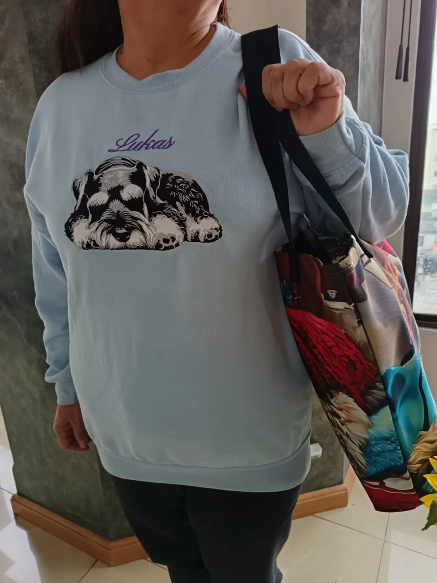 LUKAS 💙 / LARGE TOTE BAG WITH POCKET & ALL-OVER PRINT product image (6)