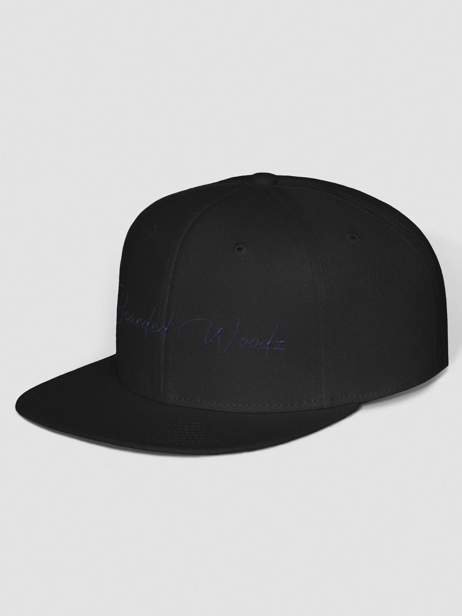 Bearded Woodz Signature Snapback Cap (Navy Embroidery) product image (2)