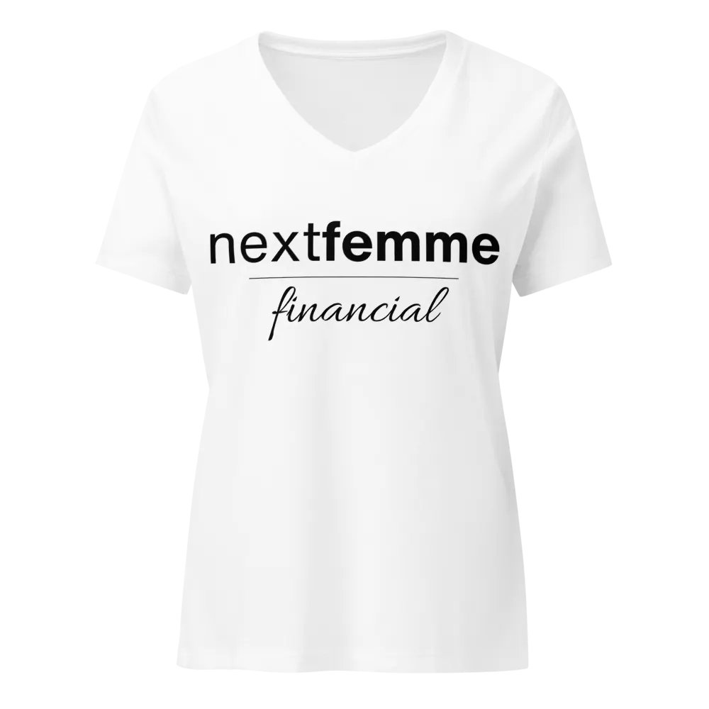 Relaxed V-Neck Tee with Black Logotype product image (1)