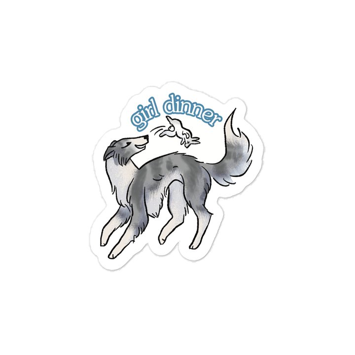 Girl Dinner Sticker - Irish Marked Silver Brindle product image (1)