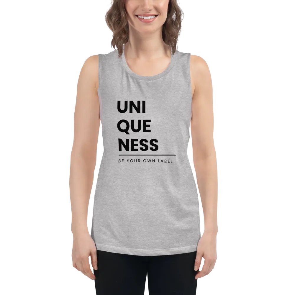 UNIQUENESS Flowy Black Muscle Tank product image (5)