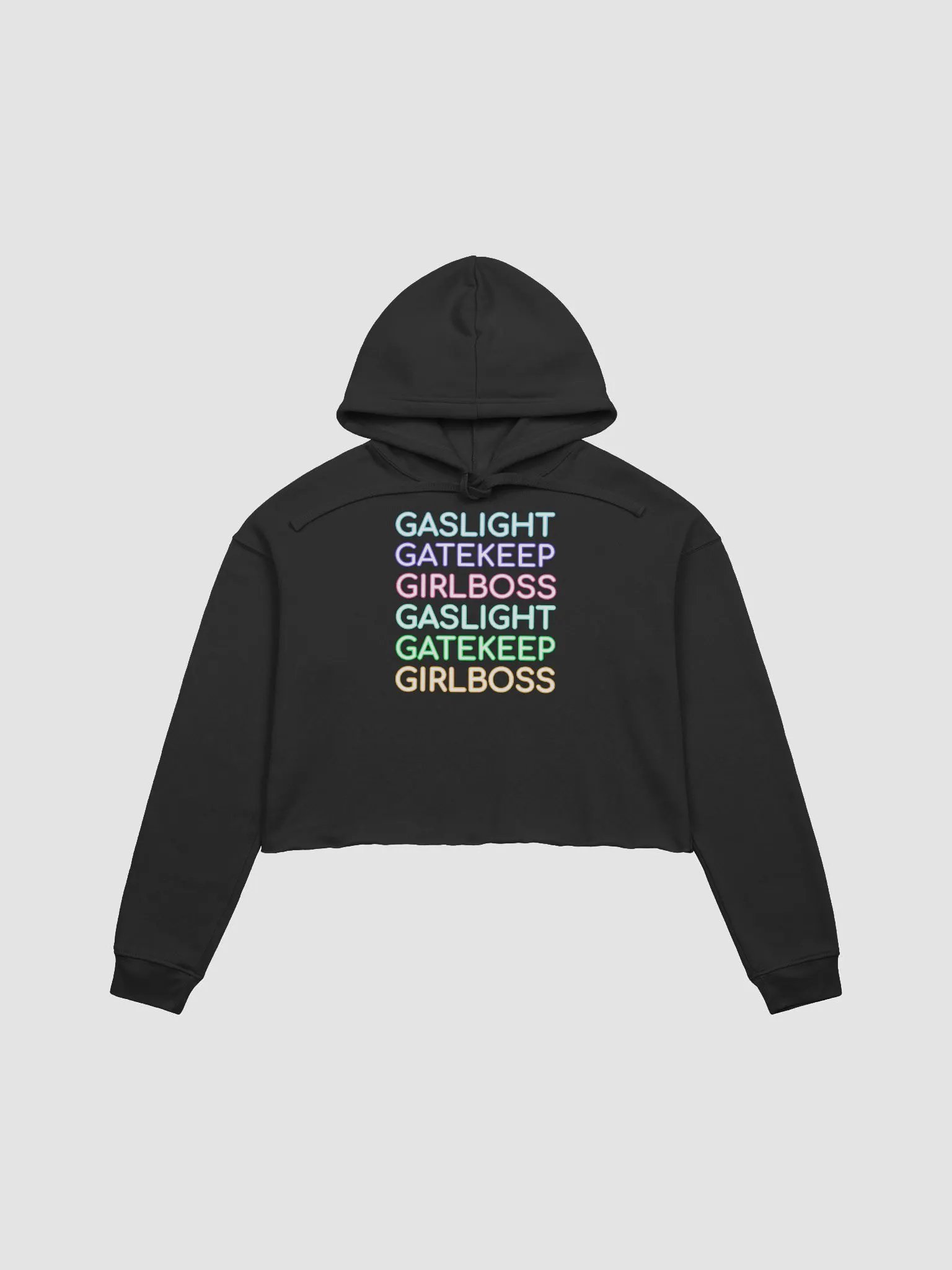 Gaslight Gatekeep Girlboss fleece crop hoodie product image (2)