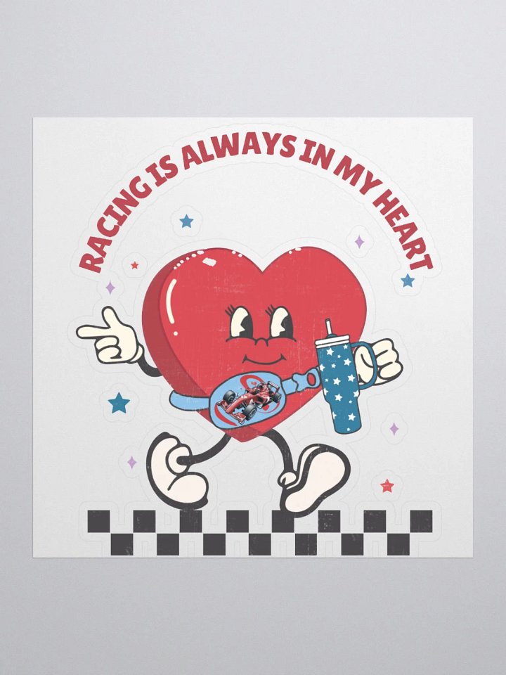 Racing Heart Kiss Cut Stickers product image (1)