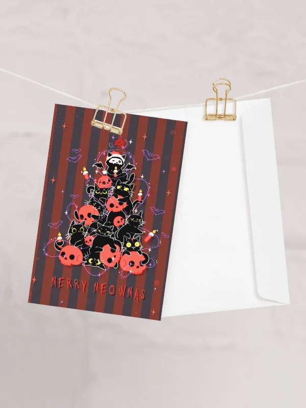 Gothic Christmas cat tree - Printable Christmas Card | Digital Download product image (1)