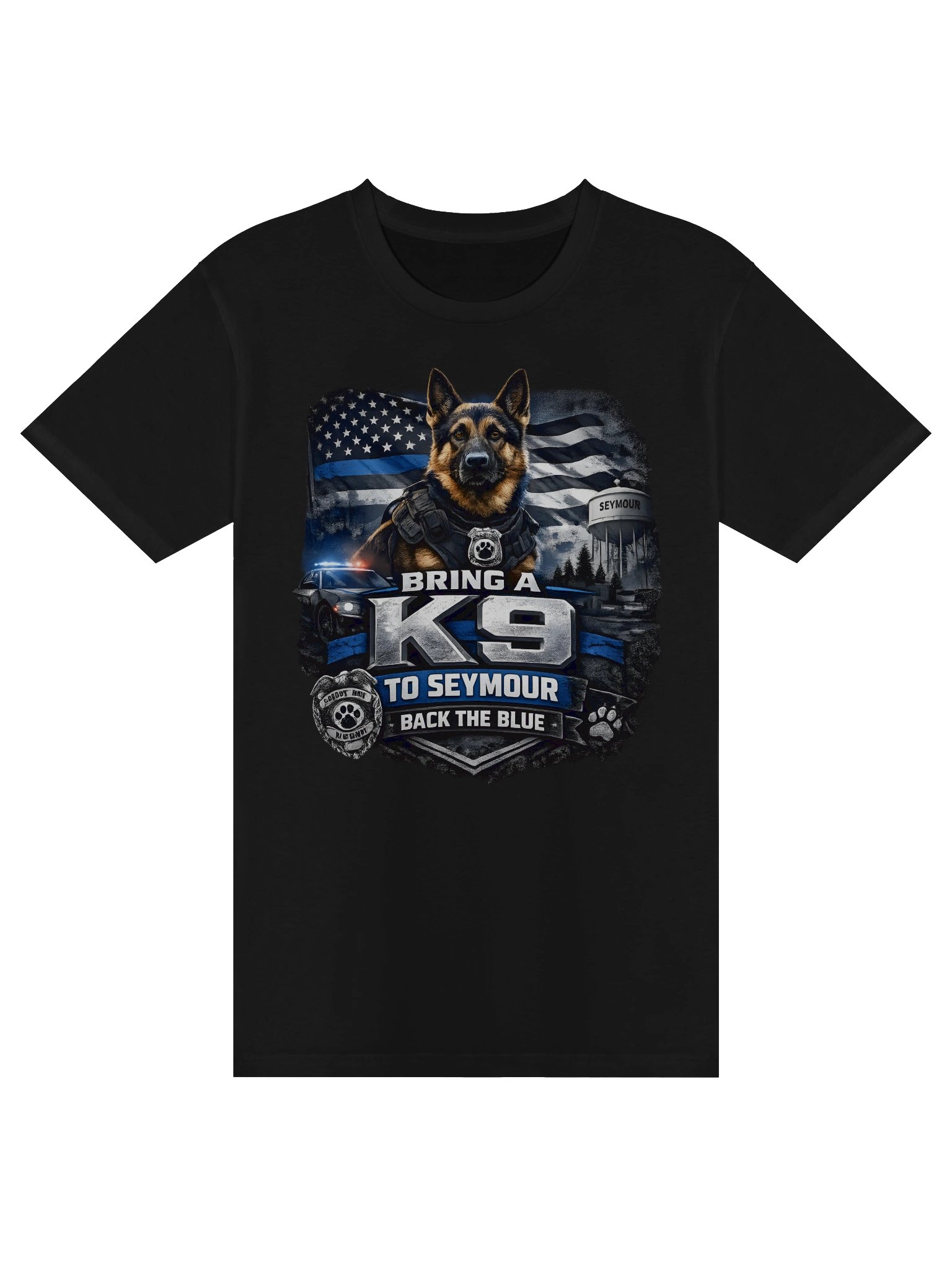 Bring a K9 to Seymour — Back the Blue Tee product image (1)