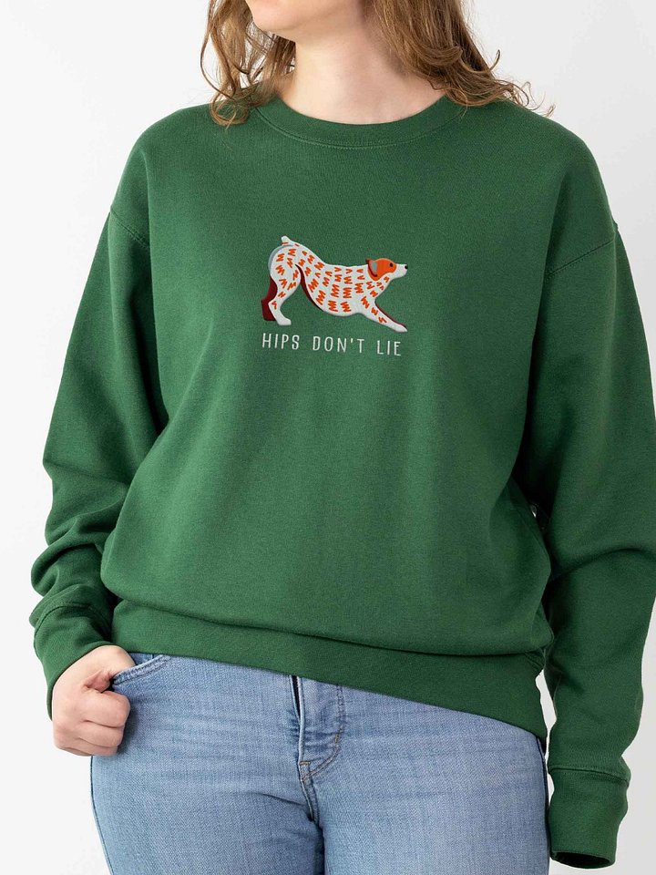Hips Don't Lie Sweatshirt (Embroidered) of an Australian Cattle Dog(Red Heeler) product image (2)
