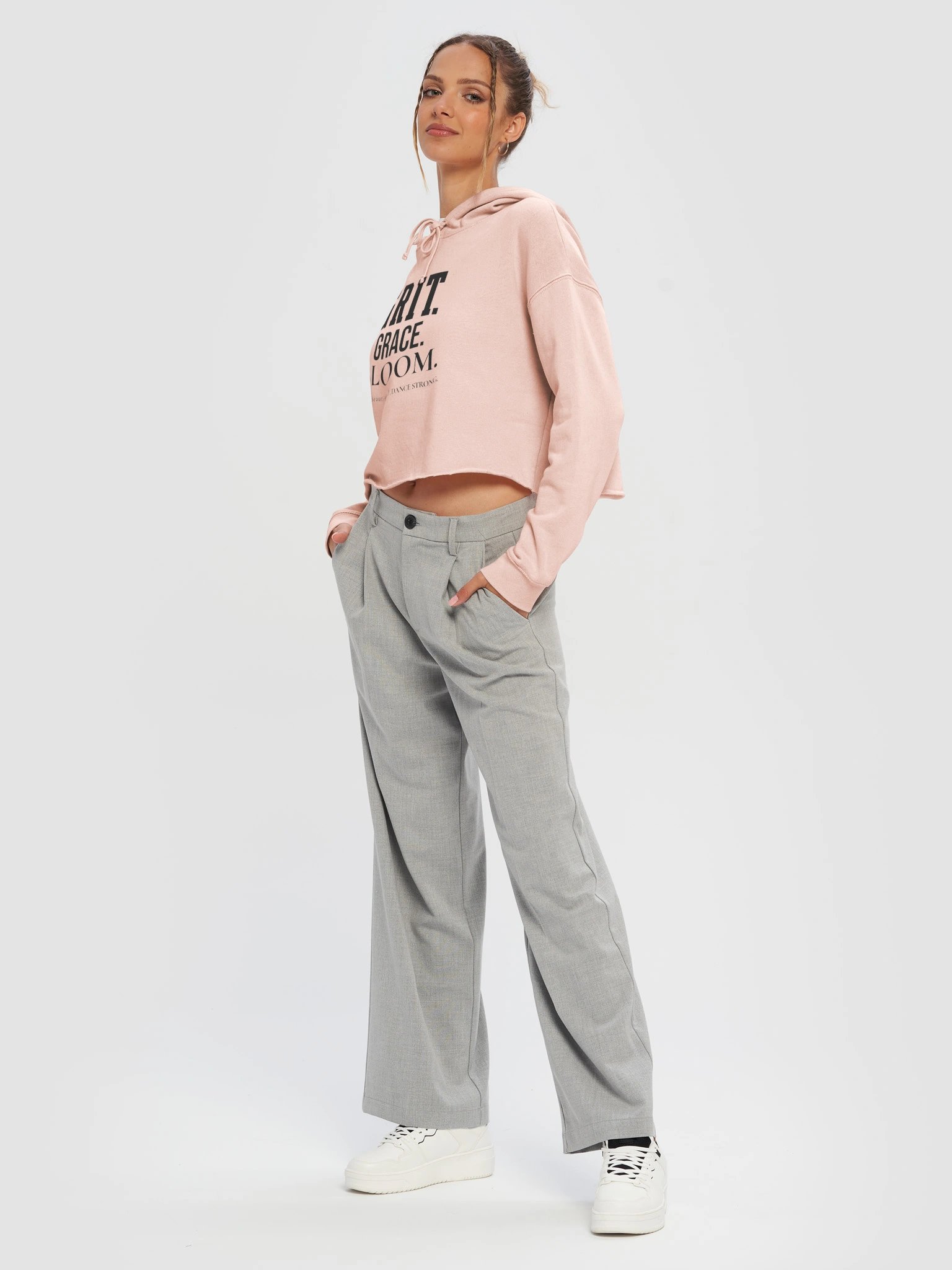 Grit. Grace. Bloom. Cropped Dance Hoodie product image (3)